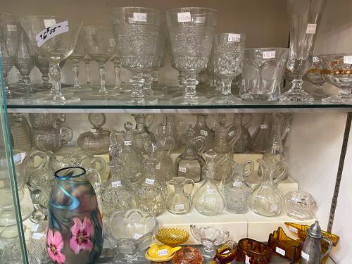 Hand Made Dressing Cruets Pressed Pattern Glass Tall Drinkware