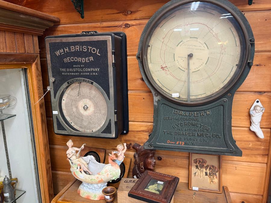 Antique 1910 Drapers Hygrometer and 1932 Time Recorder Paper Disc